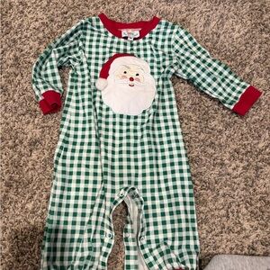 Green and Red Santa Kids Pajamas